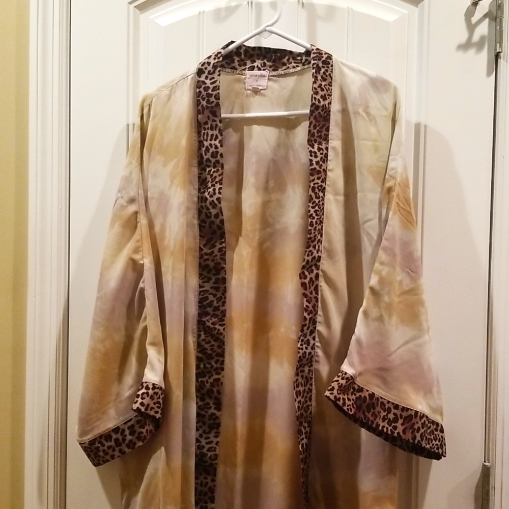 BOGODuster with leopard print accents. Can be worn over jeans or as swim coverup